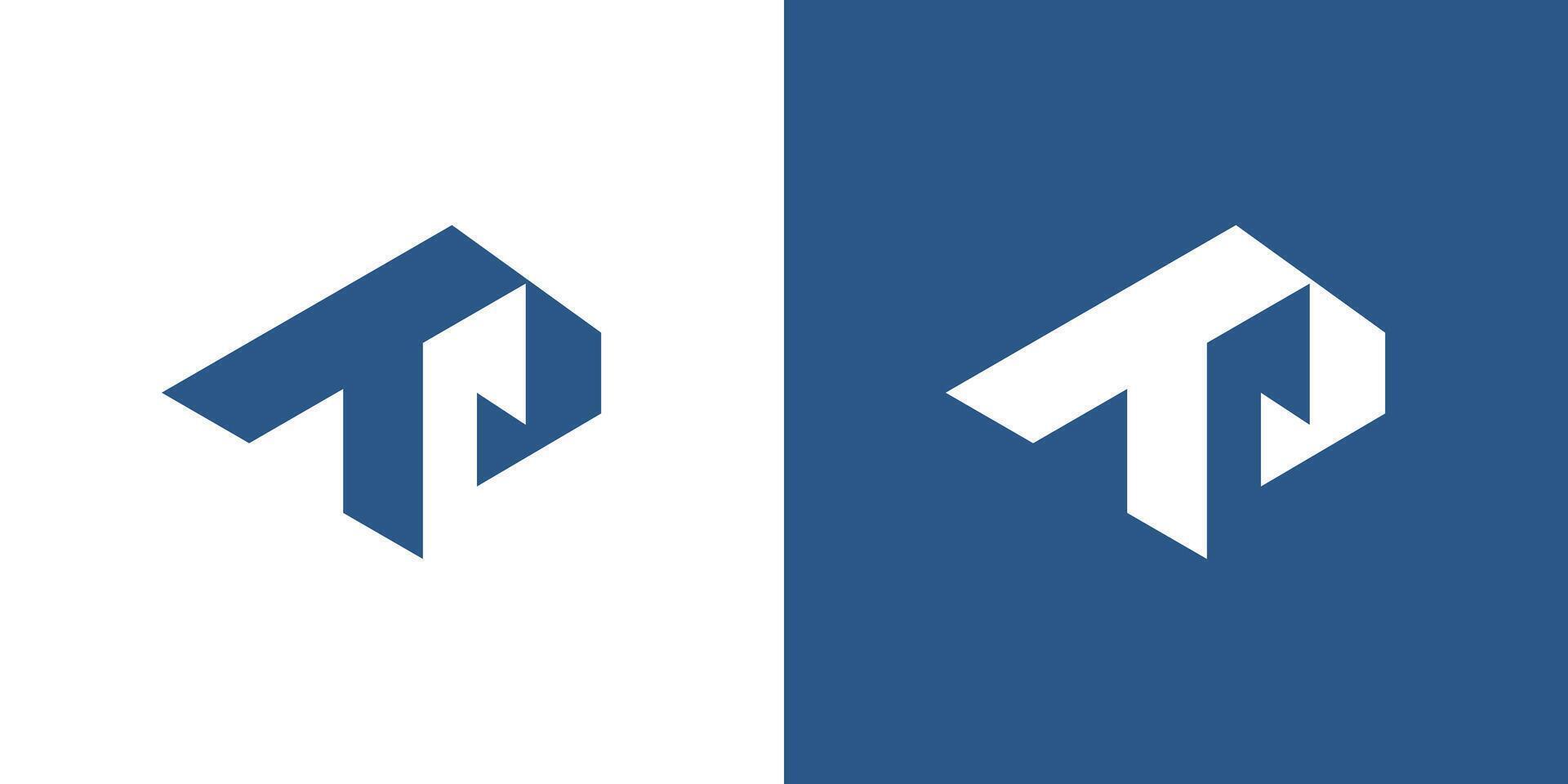 Letter TP icon logo abstract . creative blue business design vector