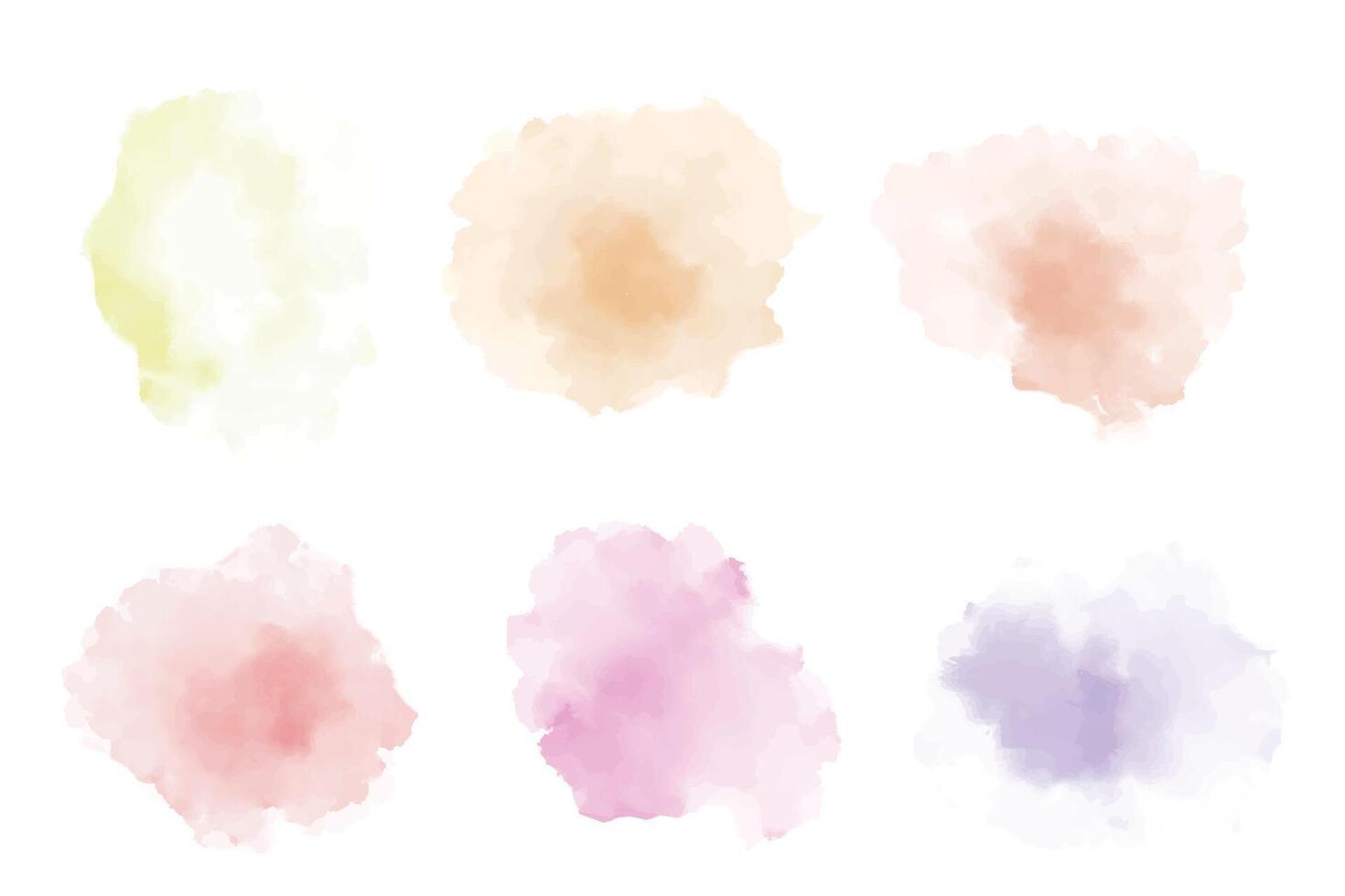 Set of colorful watercolor hand painted round shapes vector