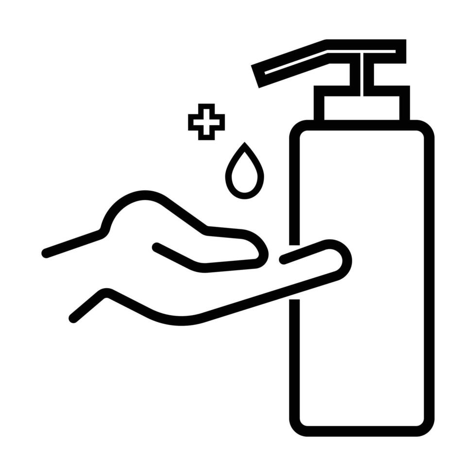 Washing hand with sanitizer icon vector