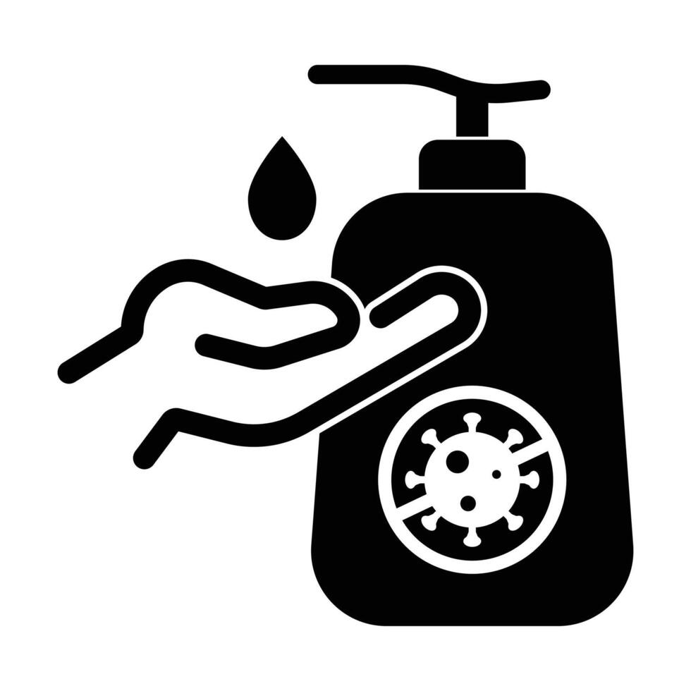 Hand sanitizer icon on white background vector