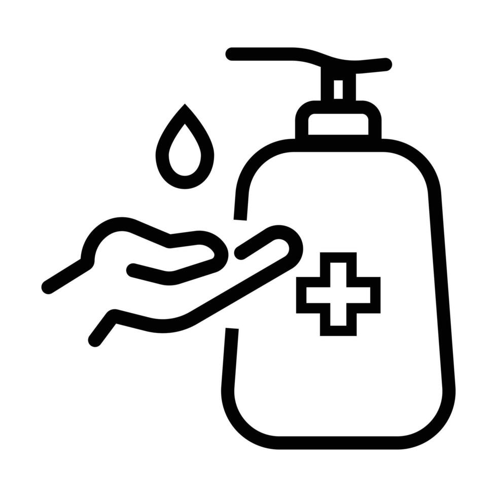 Washing hand with sanitizer icon on white background vector