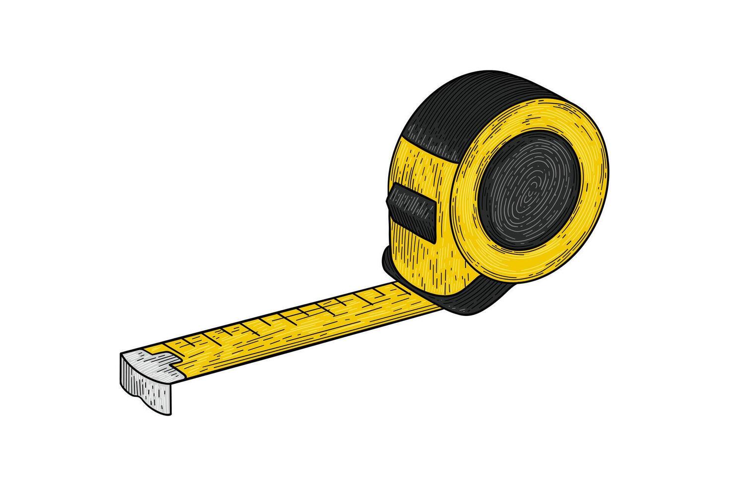 hand drawn meter tools colored illustration vector
