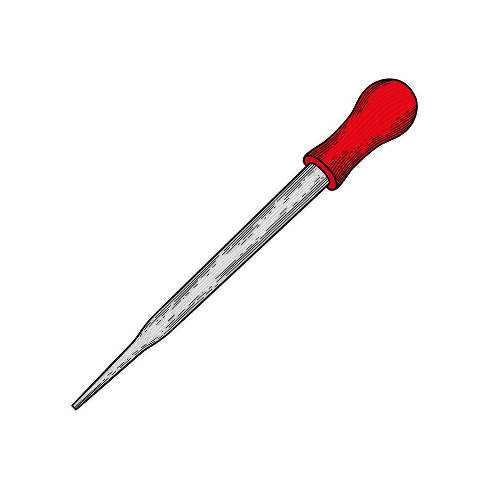 Hand drawn Dropper Pipette color illustration vector