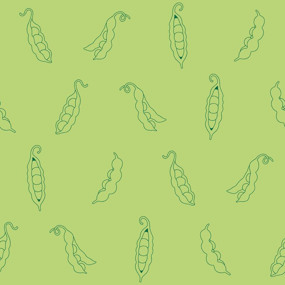 Outline Collection of Peas Seamless Pattern illustration Design vector