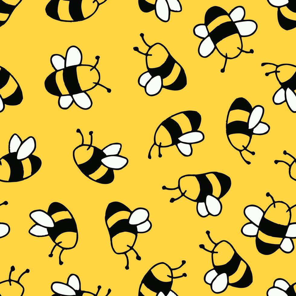 Bunch of Bee Seamless Pattern illustration Design vector