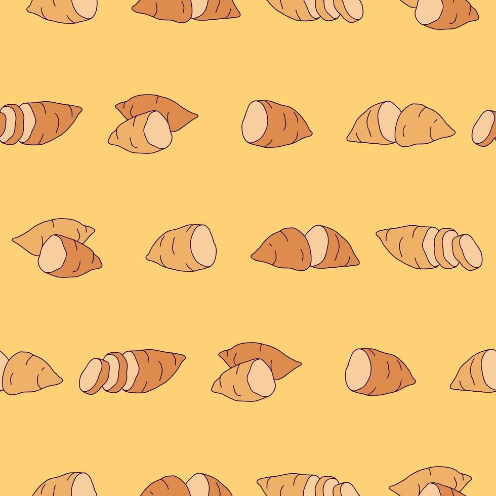 Collection of Potato Seamless Pattern illustration for Print, Wallpaper, Decoration. vector