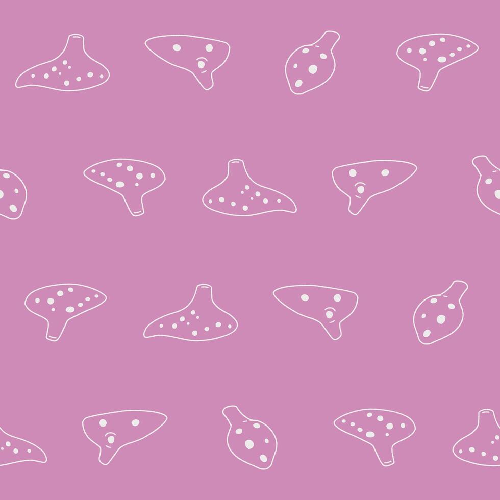 Outline Collection of Ocarina Seamless Pattern illustration for Print, Wallpaper, Decoration. vector
