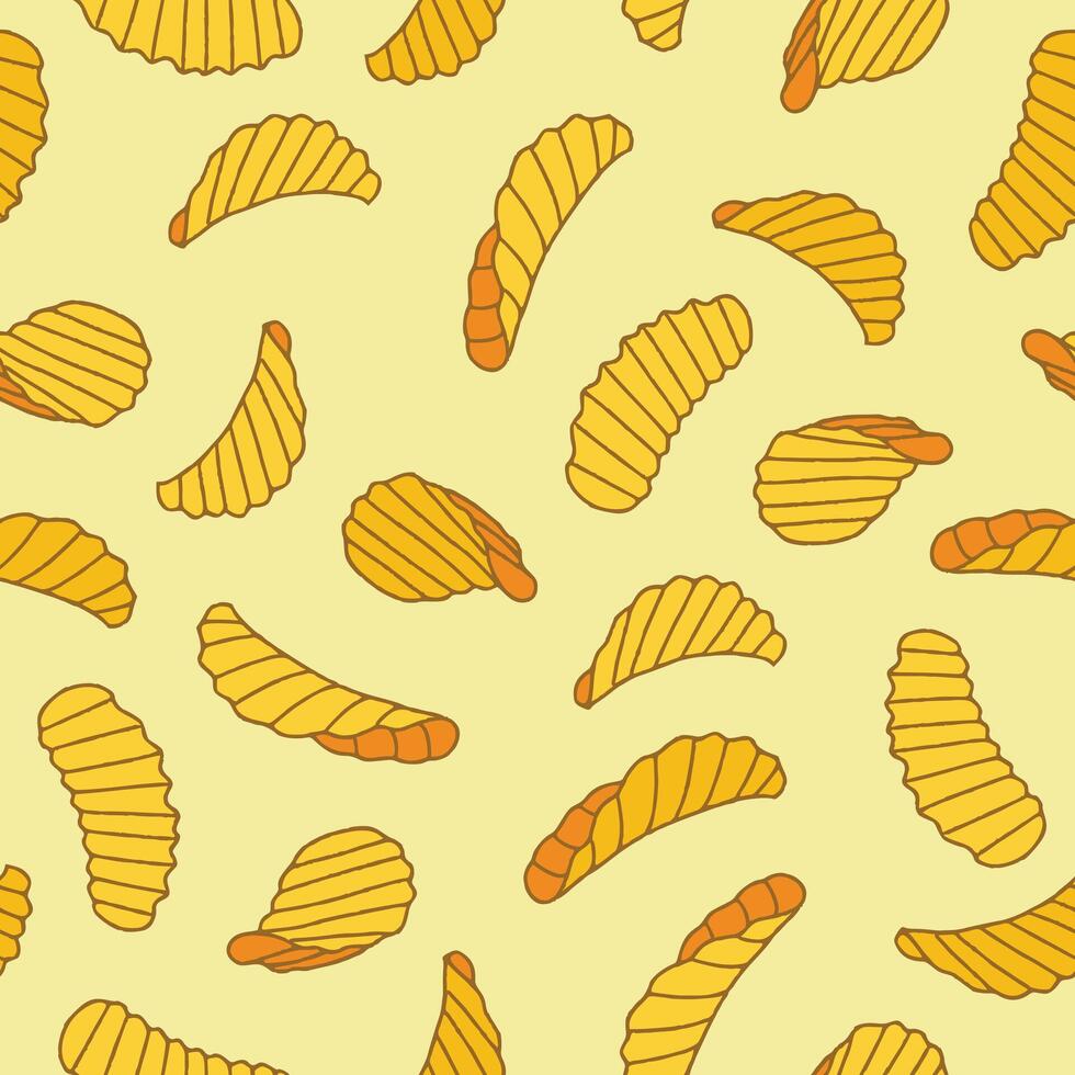 Chips Seamless Pattern illustration for Print, Wallpaper, Decoration. vector