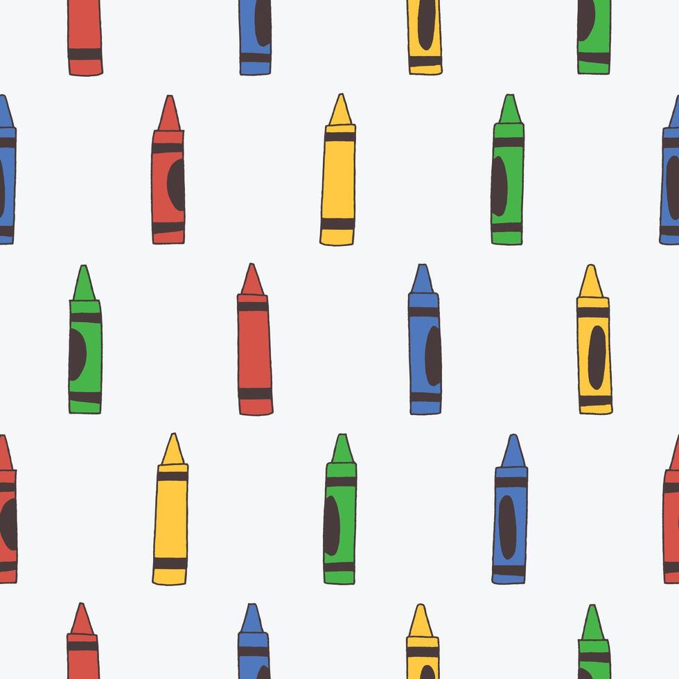 Collection of Crayon Seamless Pattern illustration for Print, Wallpaper, Decoration. vector