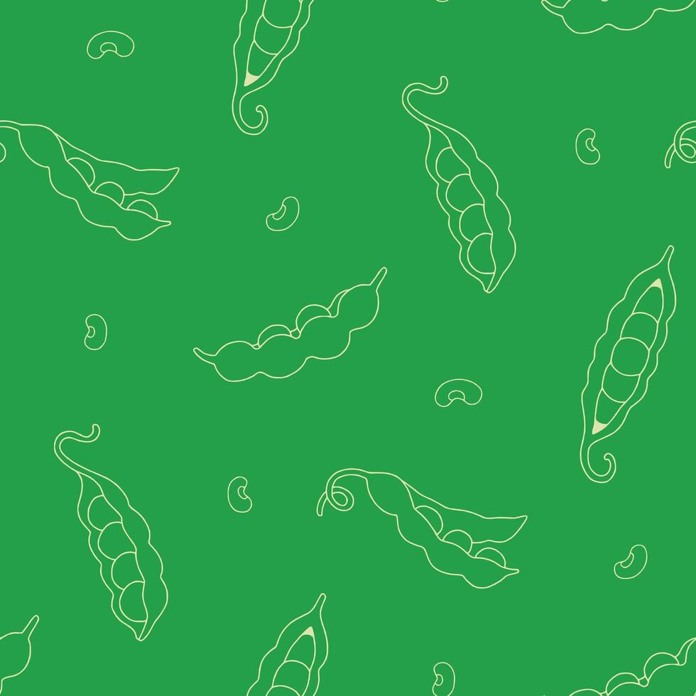 Outline Peas Pod Soybean Seamless Pattern illustration Design vector
