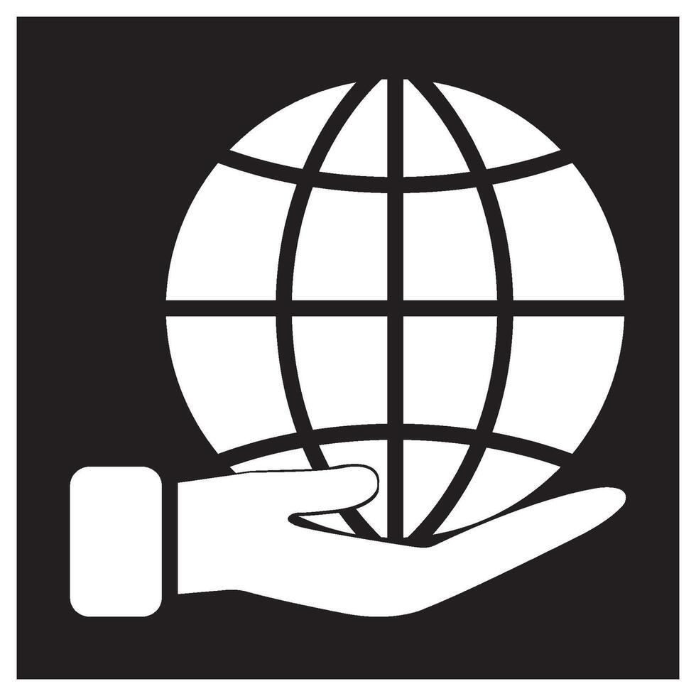 Globe logo isolated on black vector