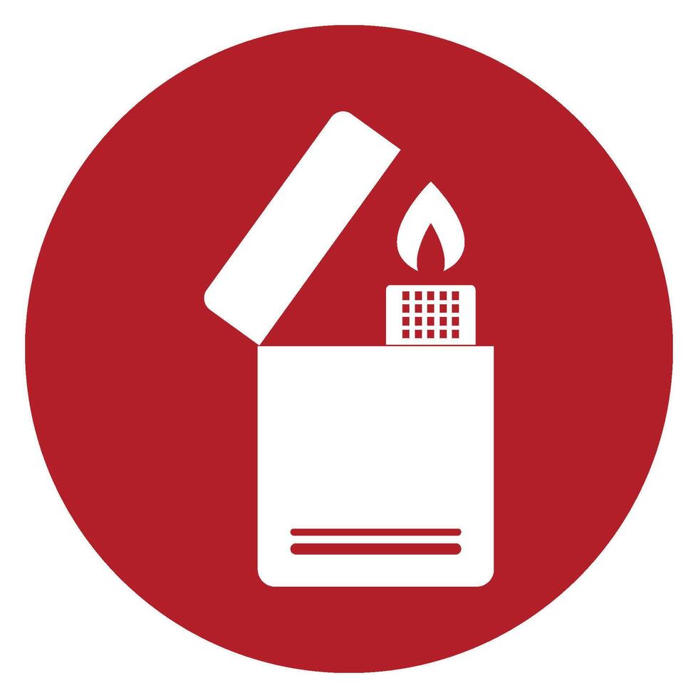 Gas Lighter Design on red background vector