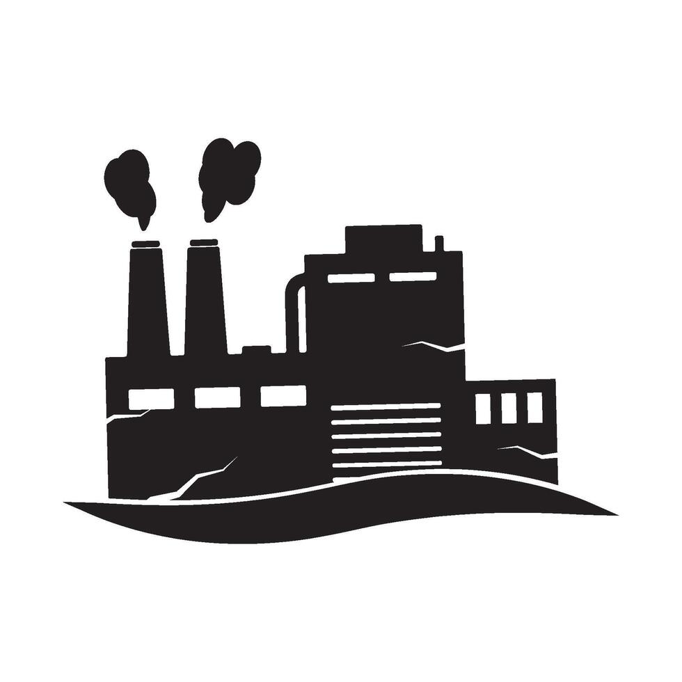 illustration of a building affected by an earthquake vector
