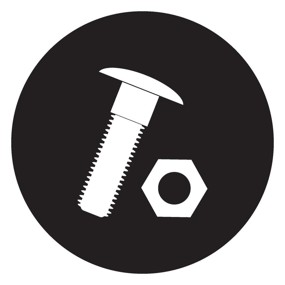 bolt and nut icon simple design vector