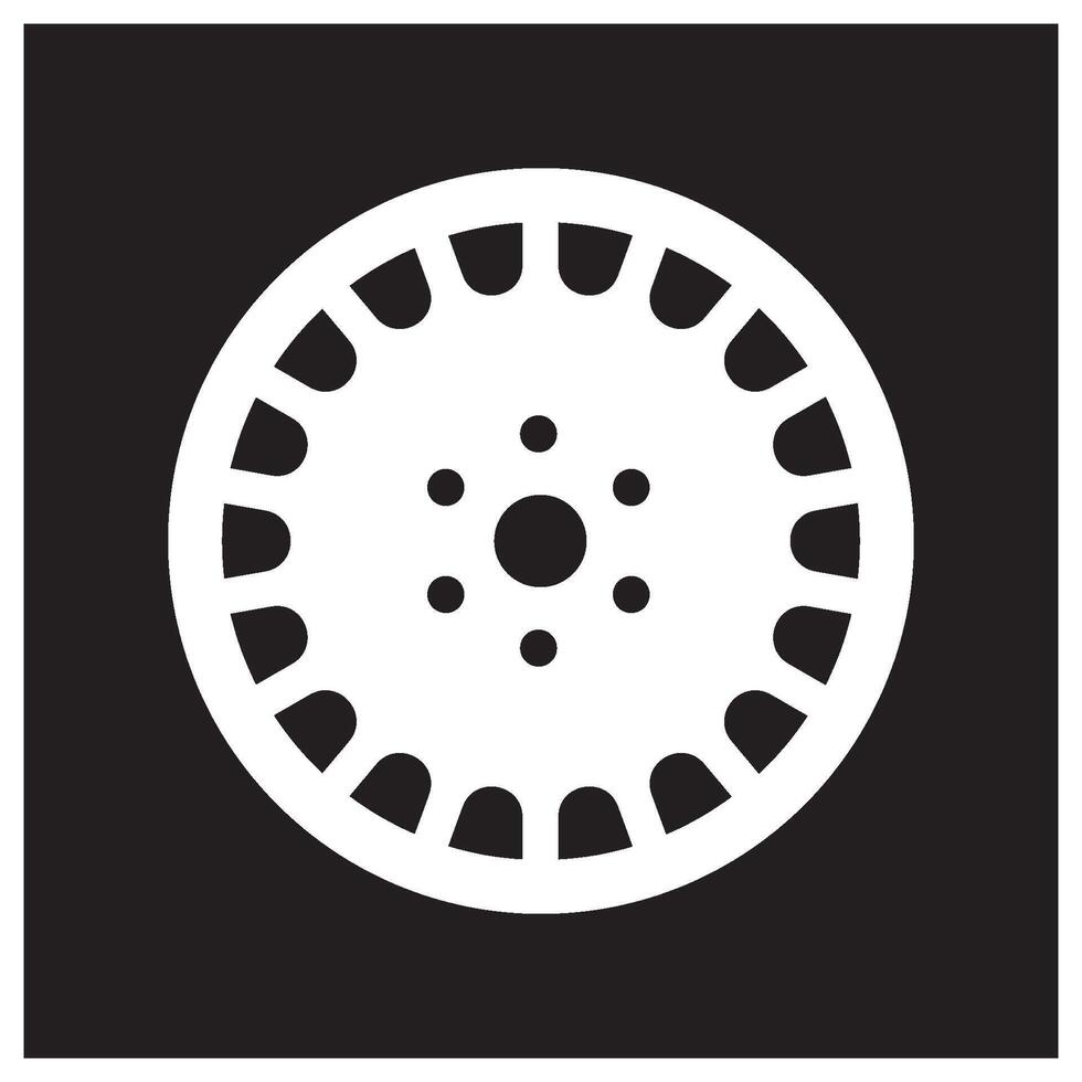 simple logo of car rim vector