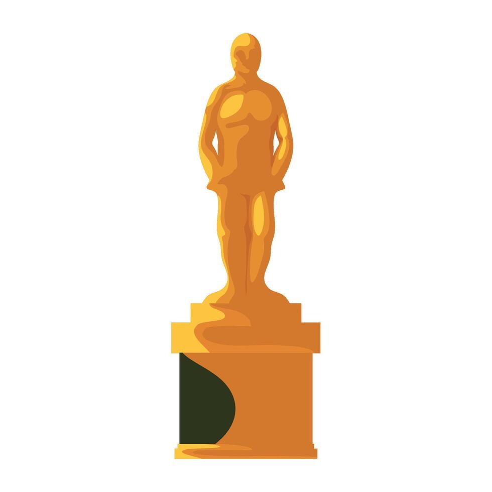 The oscar statue is on a pedestal vector