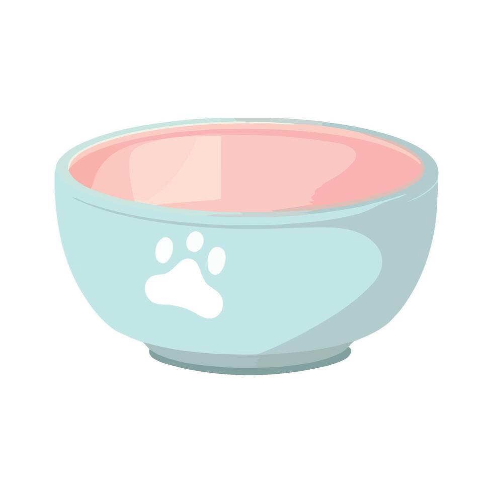 A blue bowl with a paw print on it vector