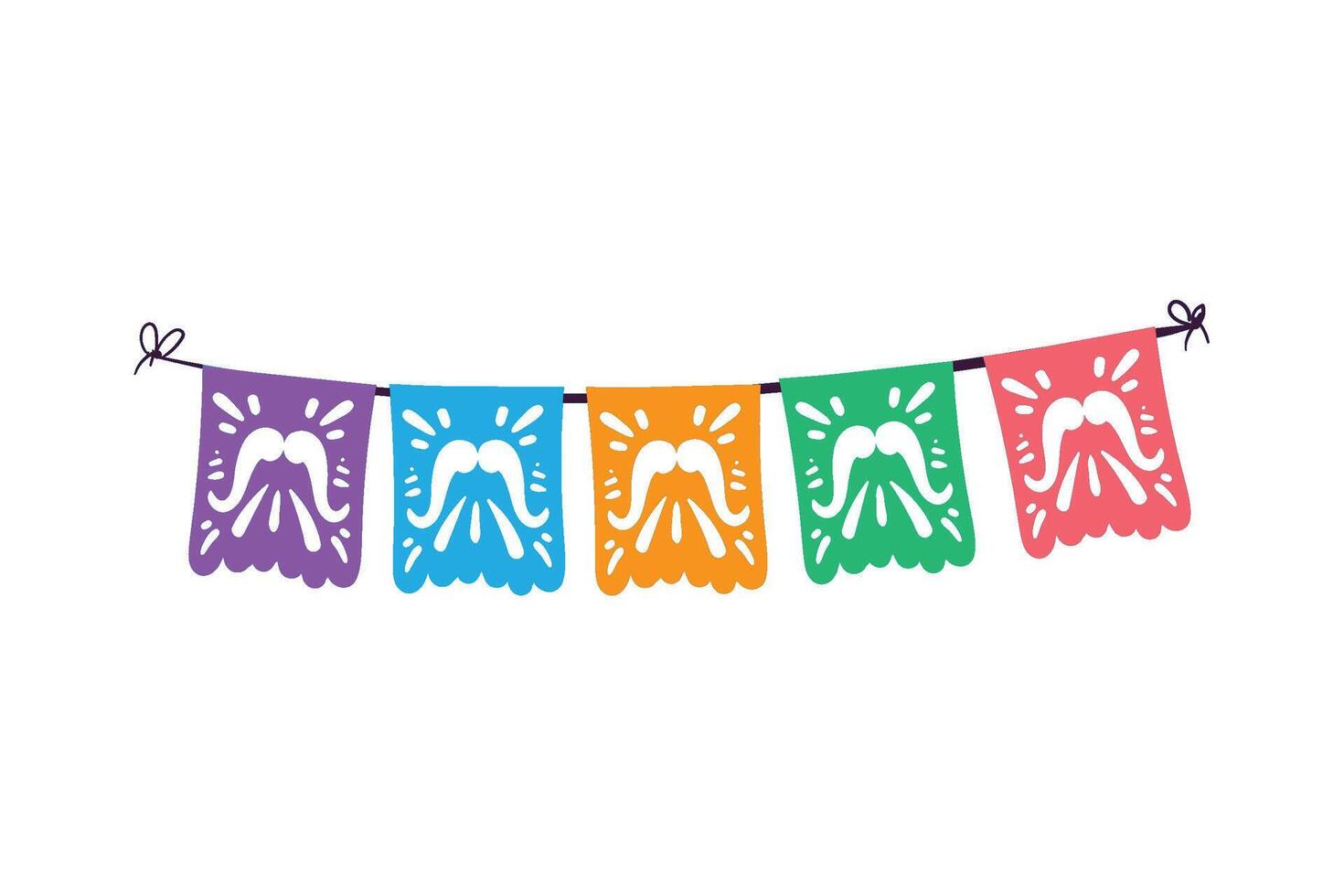 Colorful mexican flag on white background vector