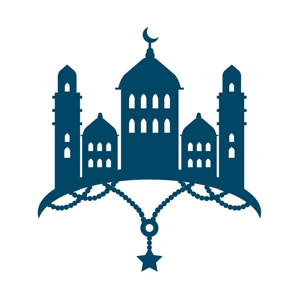 Islamic mosque silhouette vector