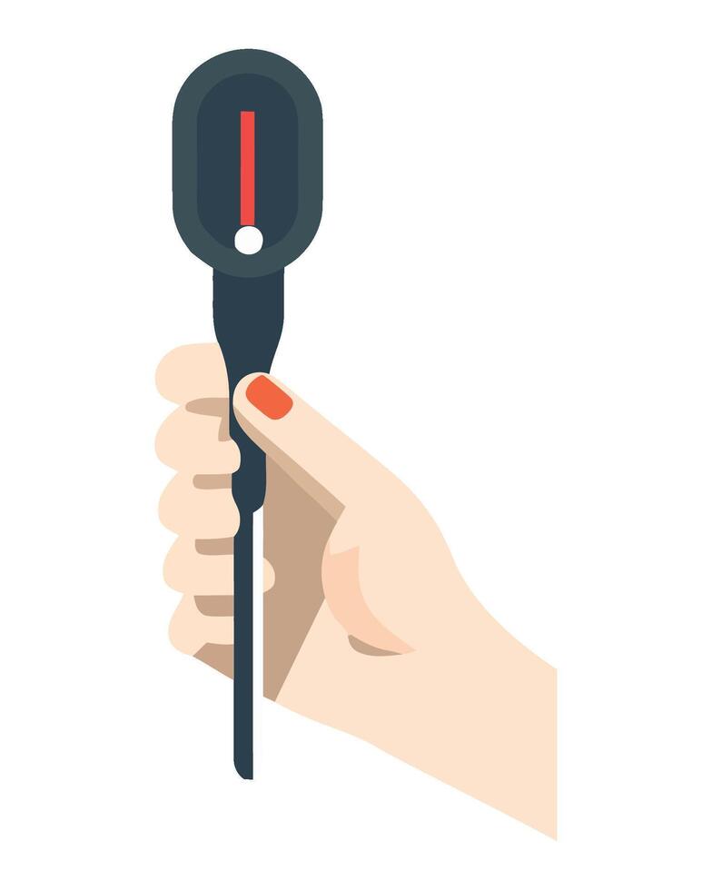 Hand holding a thermometer vector
