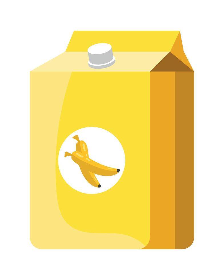 Banana juice carton vector