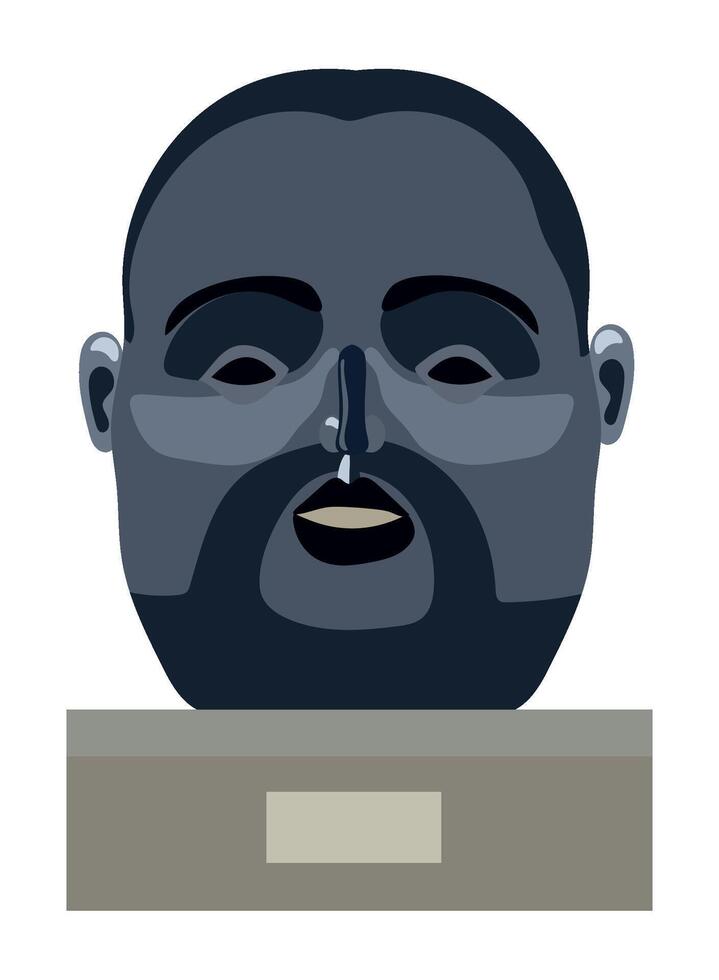 A cartoon man with a beard and a mustache vector