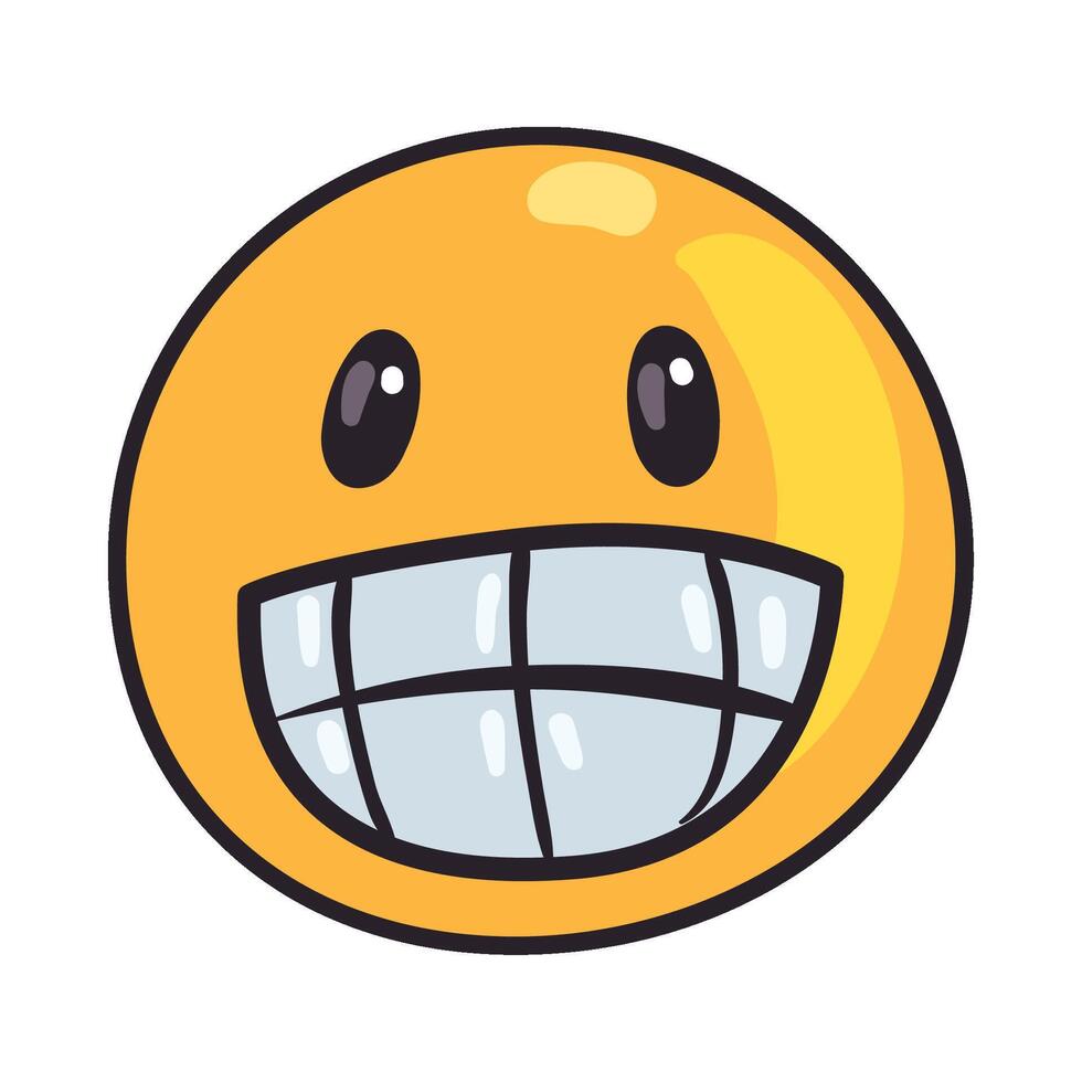 A cartoon smiley face with a big smile vector