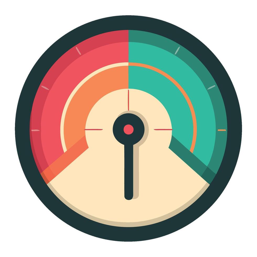 A flat icon of a speedometer vector
