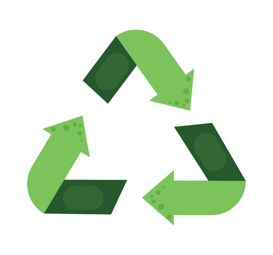 A green recycling symbol with arrows pointing in different directions vector