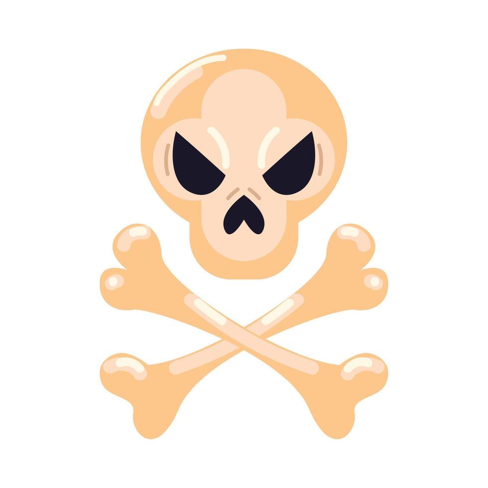 Skull and crossbones icon vector