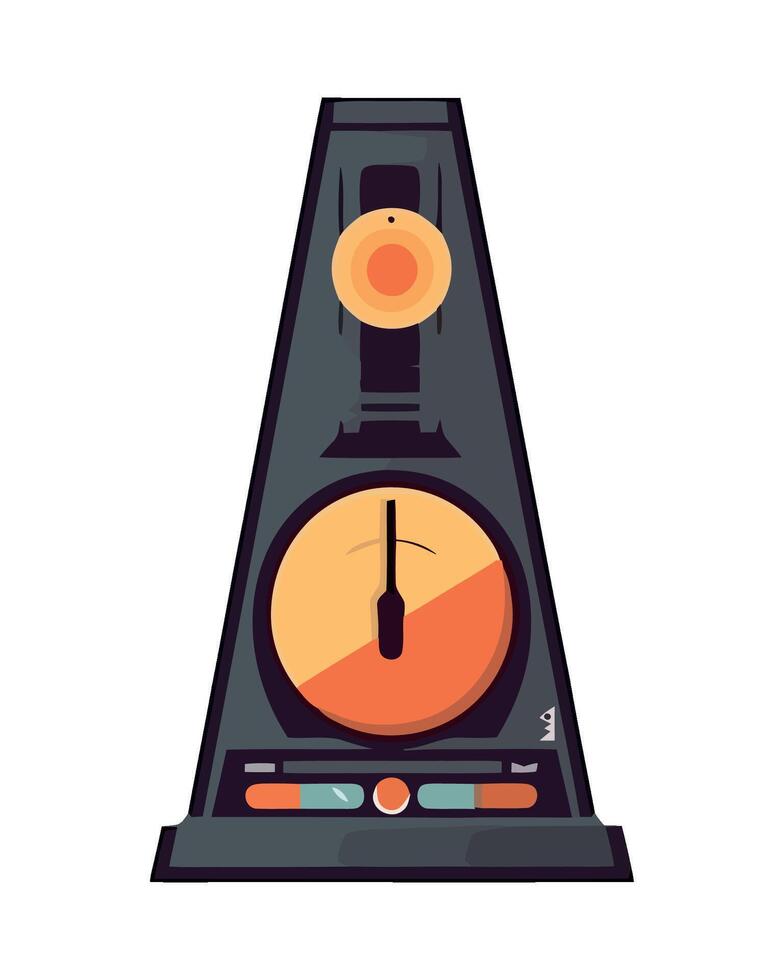 An illustration of a clock with a clock face vector