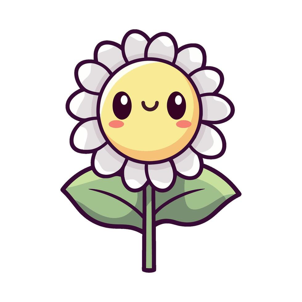 A cartoon flower with a smiley face vector