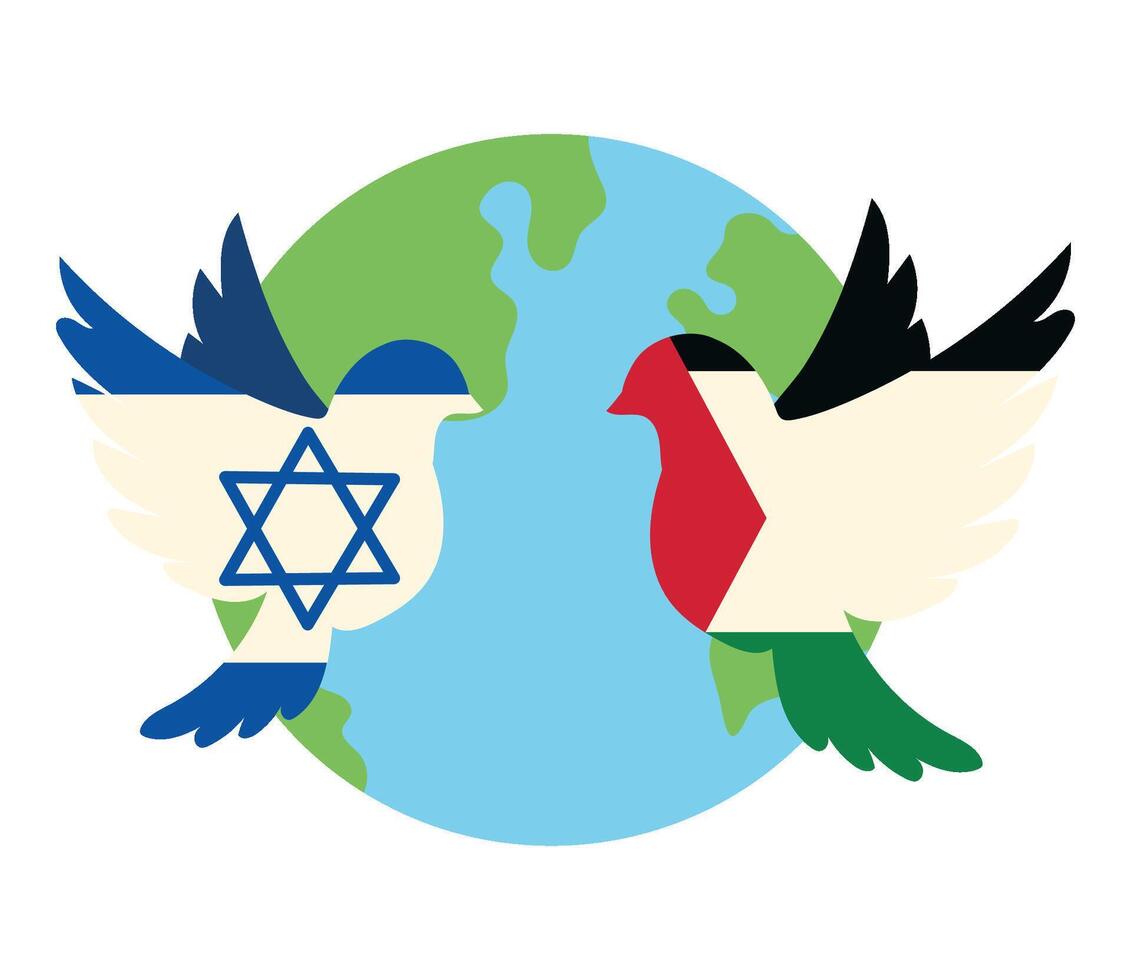 Israel and palestine - a new beginning vector