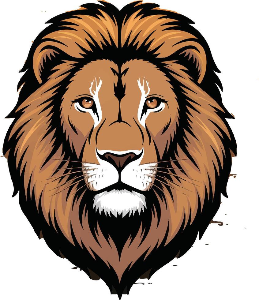 An illustration of a lion's head vector