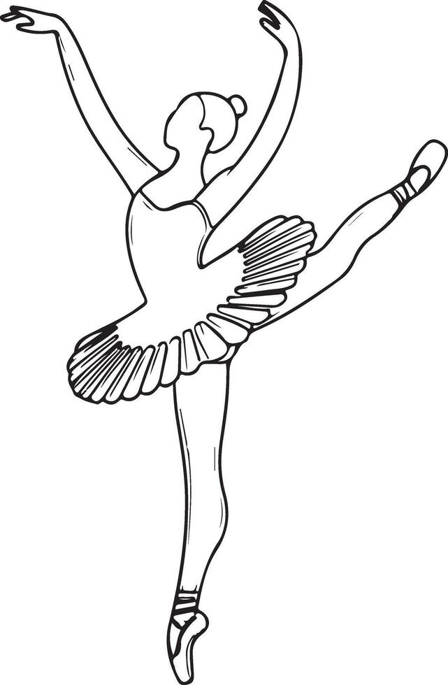 Ballerina coloring pages vector