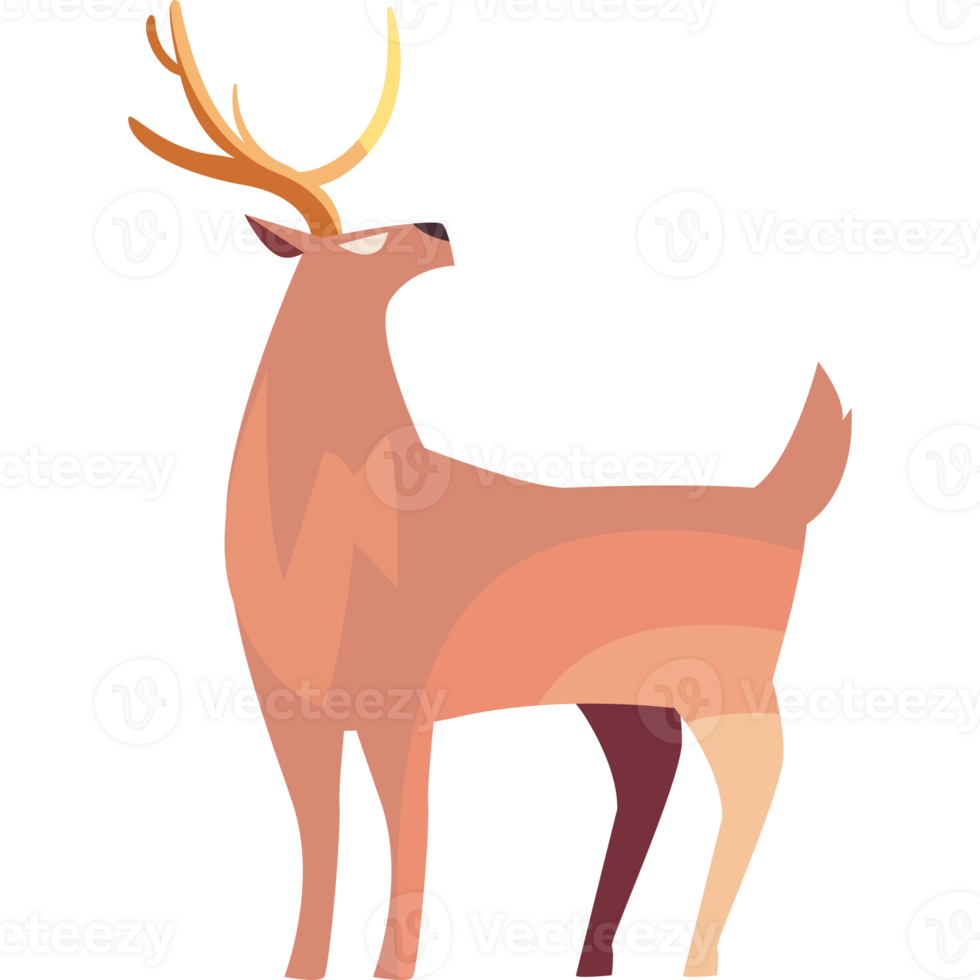 A deer with horns standing on a black background png