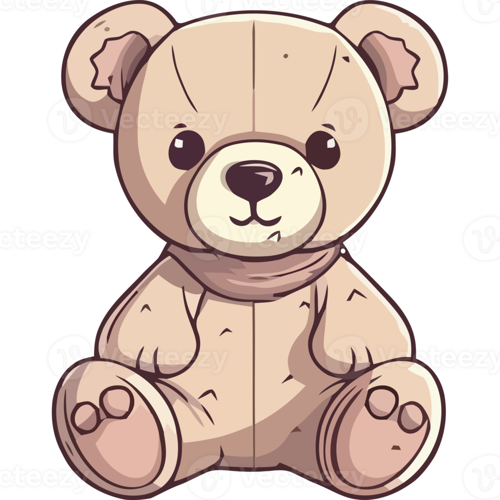 A cartoon teddy bear sitting on a black background png