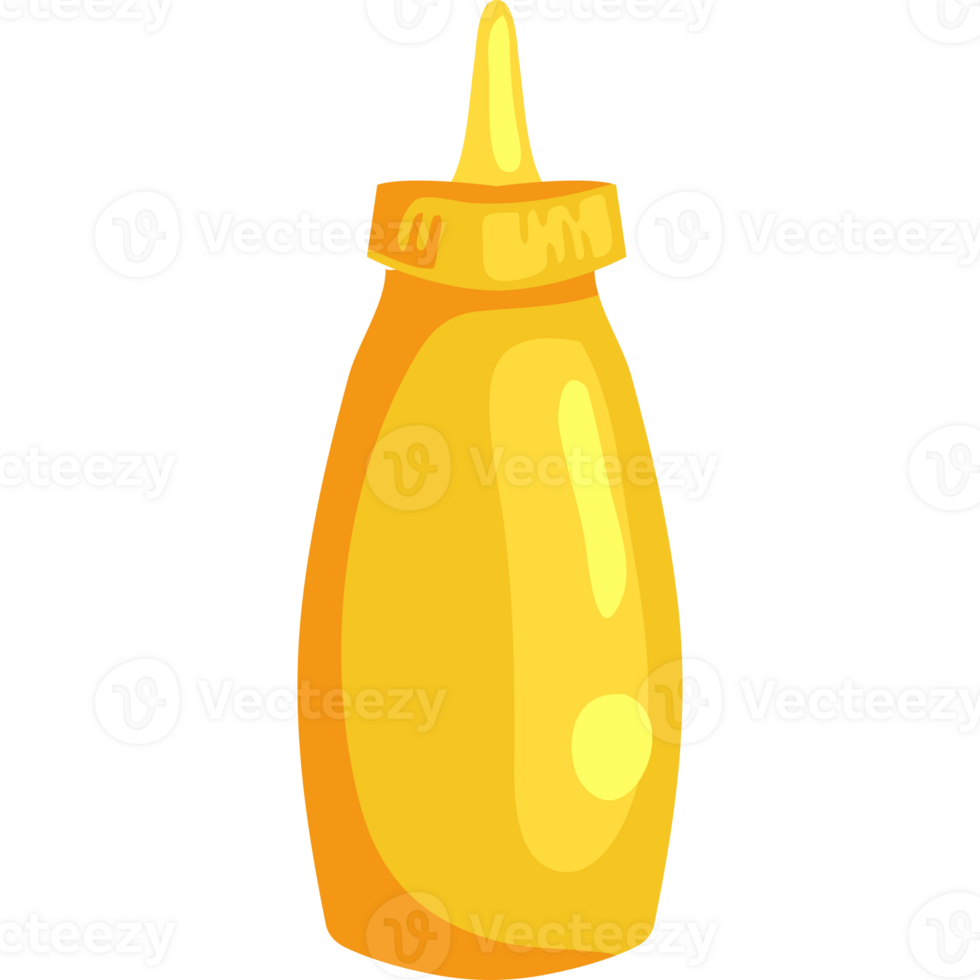 A yellow bottle of ketchup on a black background png