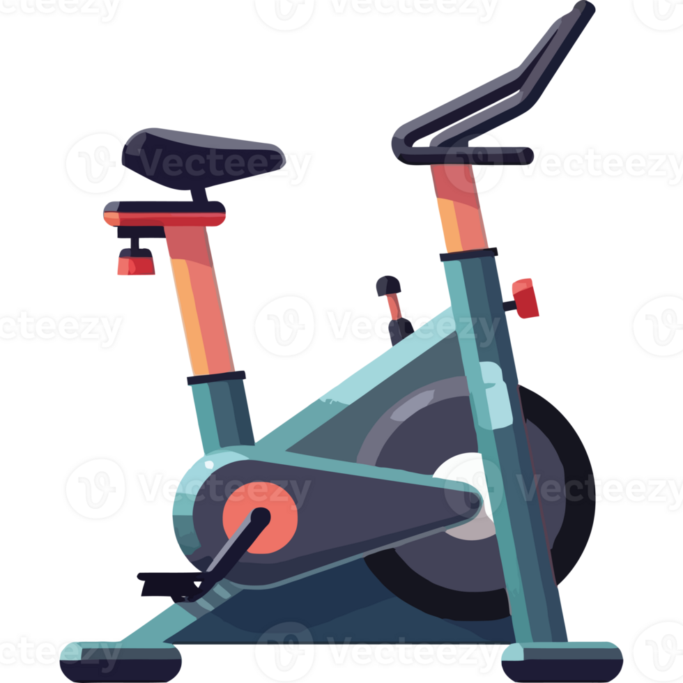 An exercise bike is shown on a black background png