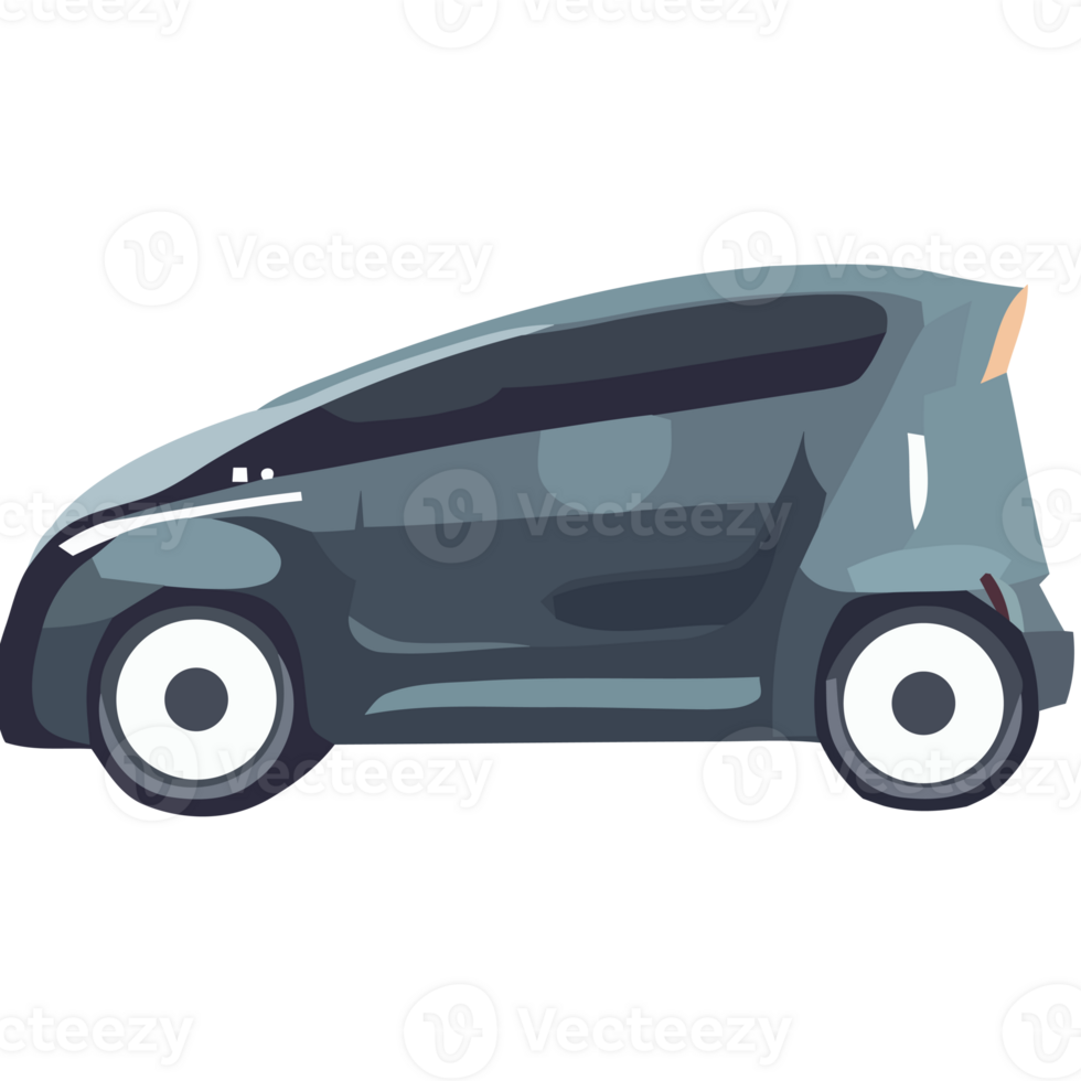 A small electric car on a black background png