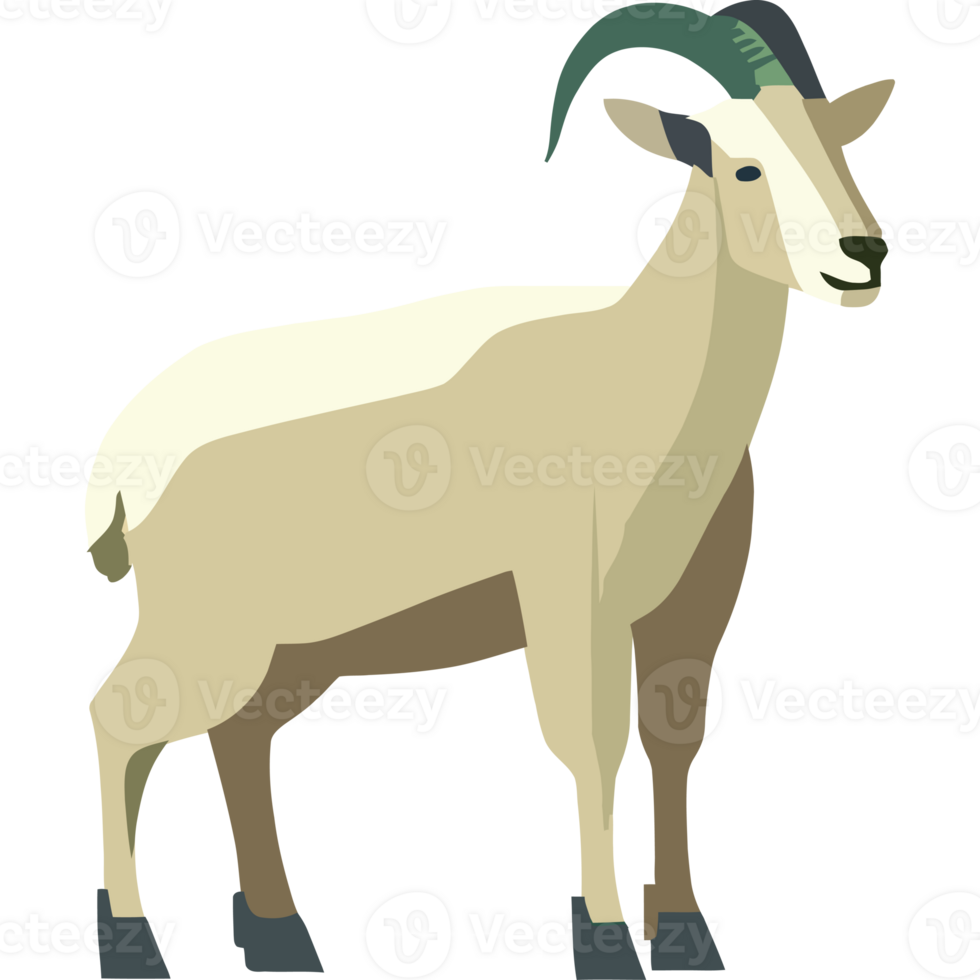 A goat with a long horn standing on a black background png