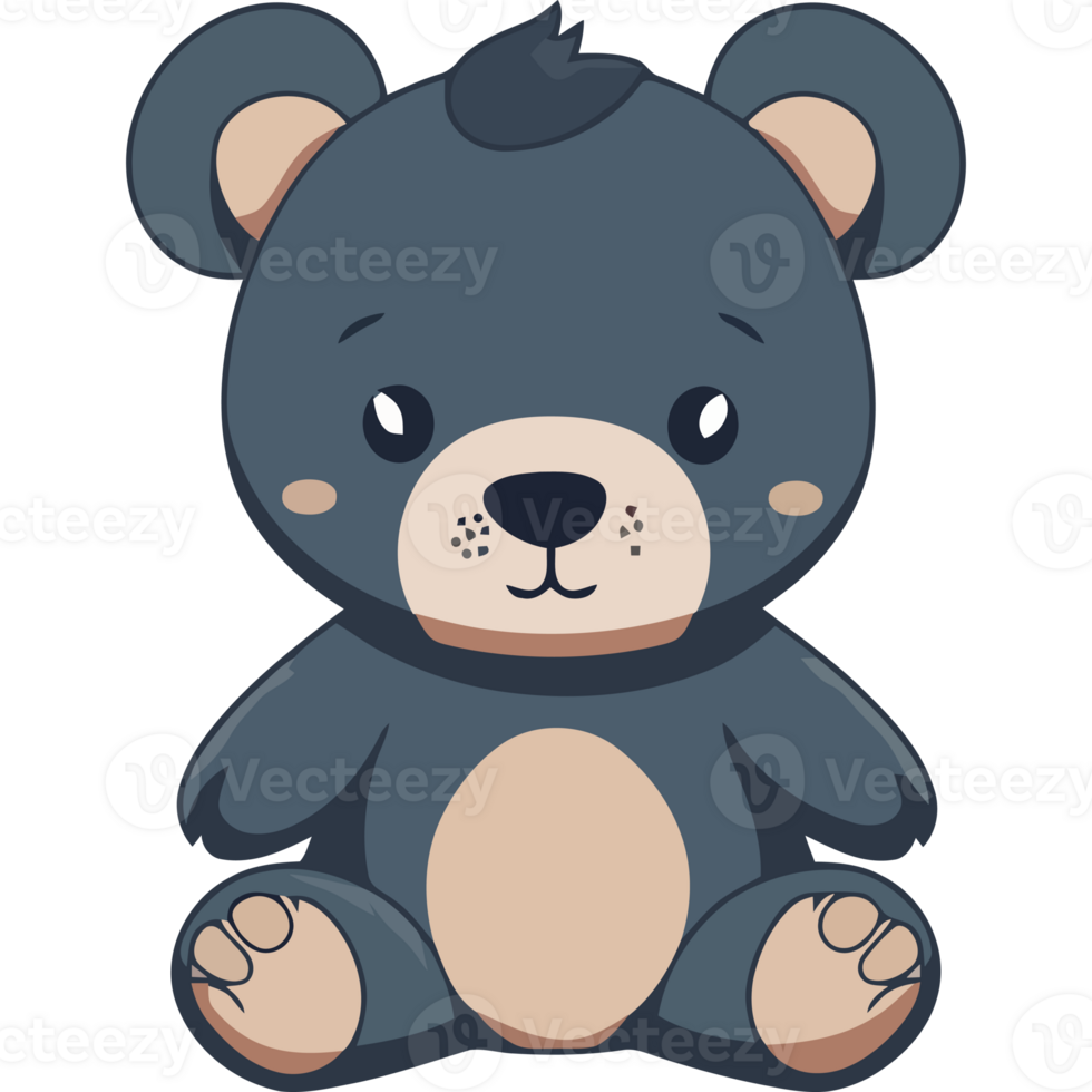 uma desenho animado Urso sentado em uma Preto fundo png