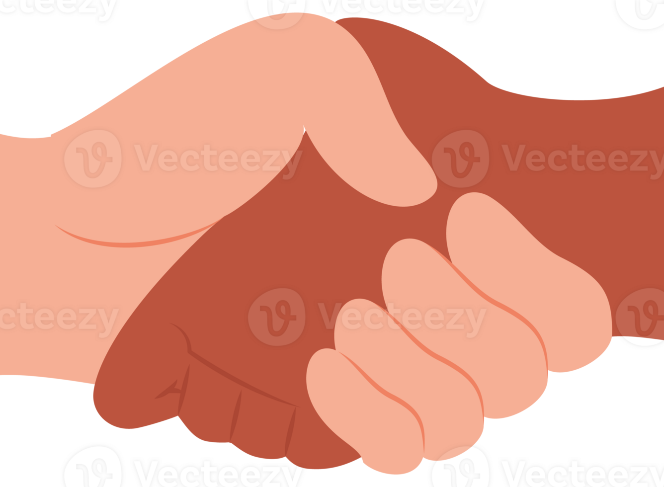 Two hands shaking hands with a black person png