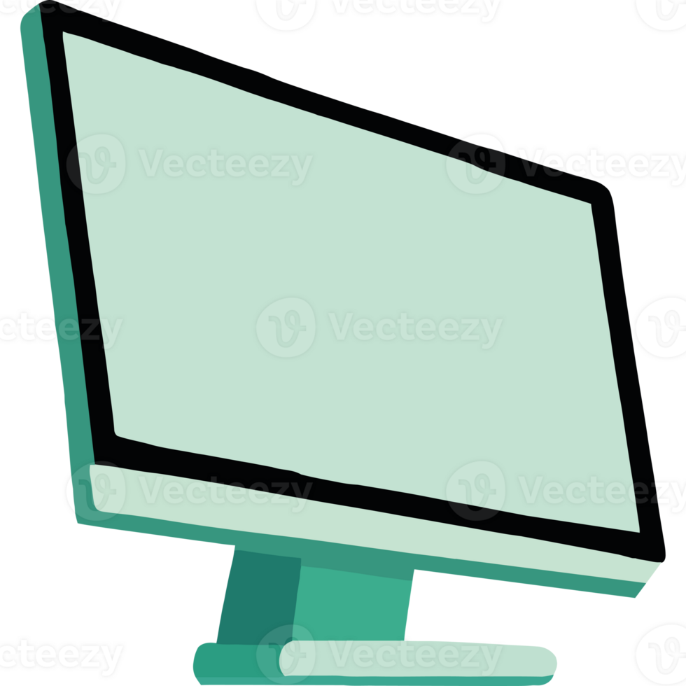 A computer monitor with a green screen png