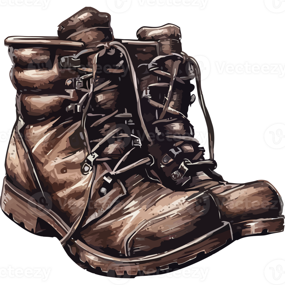 A pair of brown boots on a black background png