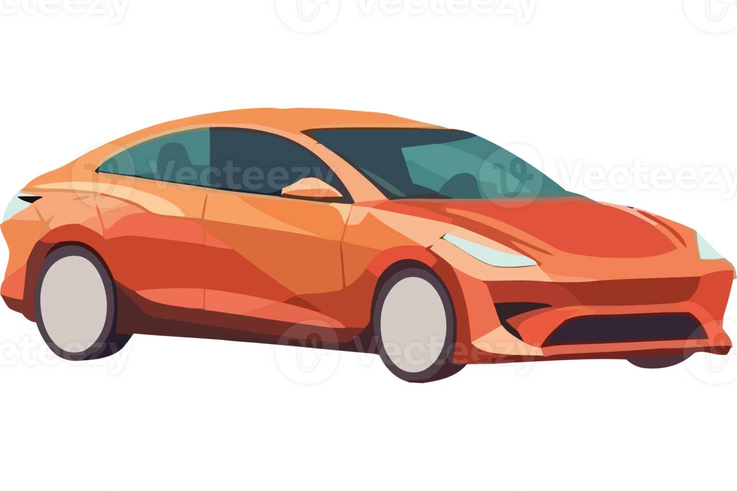 An orange car on a black background png