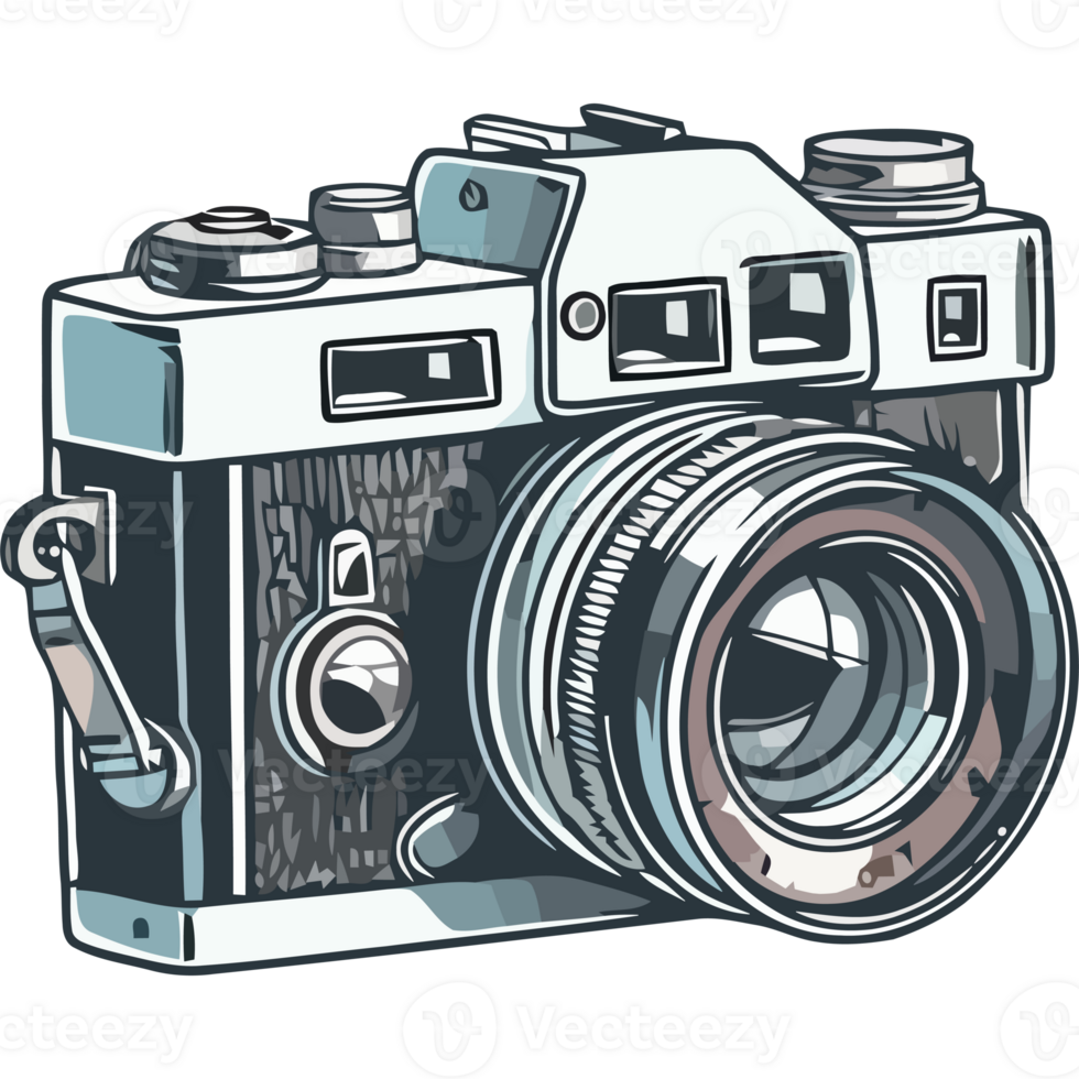 An illustration of a camera on a black background png