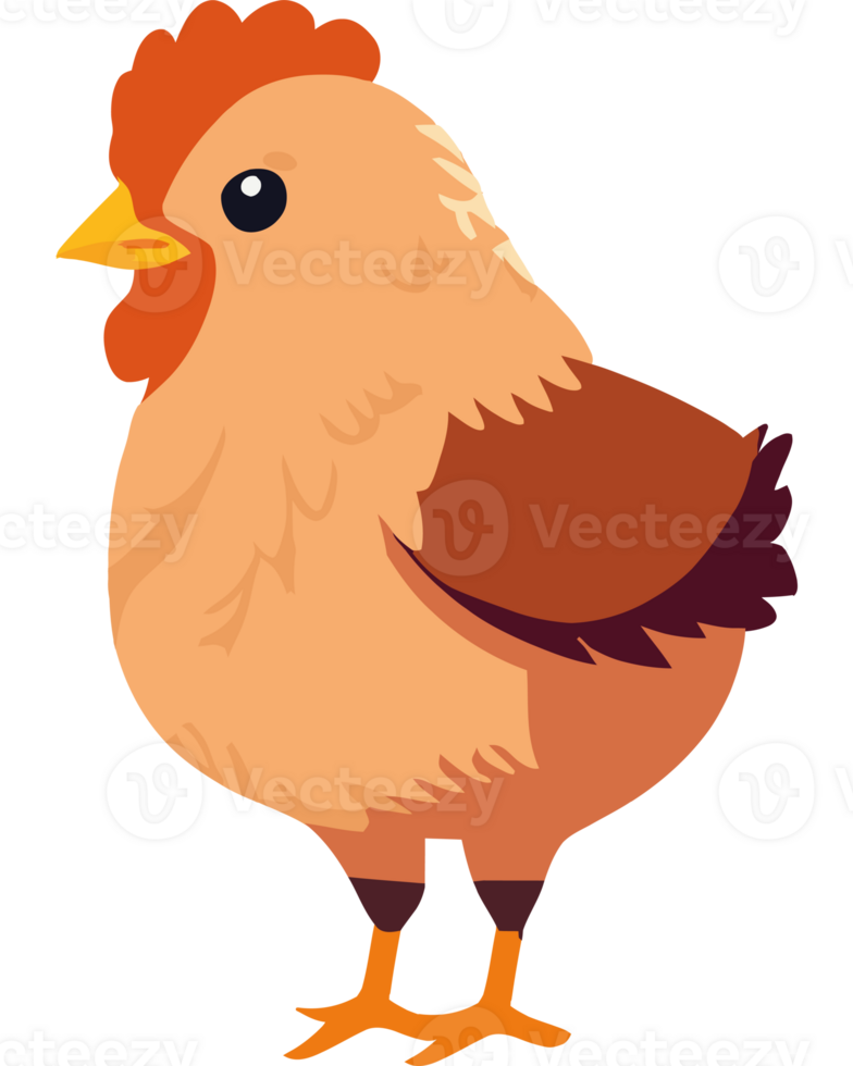 A cartoon chicken standing on a black background png
