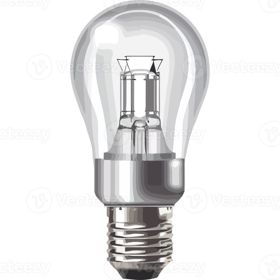 A light bulb is shown on a black background png