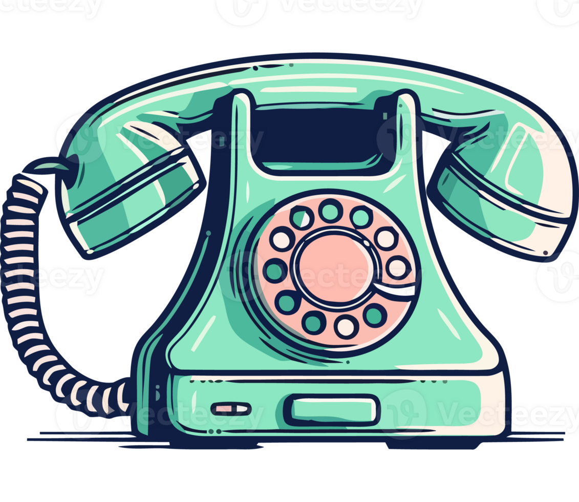 An old fashioned telephone on a black background png